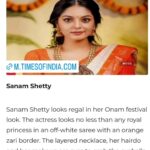 Sanam Shetty Instagram - @timesofindia @chennaitimestoi Thank you for the special mention at #1 ⭐✳️🌟 Means a lot to me and my amazing team🙏 . . . Onam team @_sindhufashions_ @rangoli_photography @rithuzmakeupartistry @sindhukruthika @sindhuelangovan06 @chennai_jazz #onam #styling #etimes #festivelook #rewarding #thankyou
