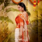 Sanam Shetty Instagram - 🏵️ O.N.A.M 🏵️ . . . Outfit @_sindhufashions_ Photography @rangoli_photography MUH @rithuzmakeupartistry Styling @sindhukruthika @sindhuelangovan06 Jewellery @chennai_jazz #festive #onam #orangecreme #keralastyle #happycelebration