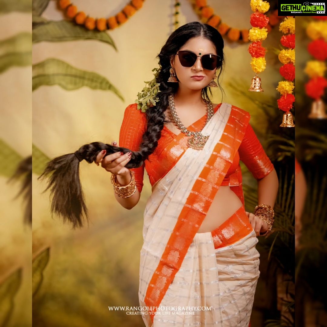 Sanam Shetty Instagram - Vinayagar Chaturthi wishes to you all 🌼🧡 Happy New Beginnings . . . Outfit @_sindhufashions_ Clicks @rangoli_photography MUH @rithuzmakeupartistry Styling @sindhuelangovan06 @sindhukruthika #ganeshachaturthi #festivities