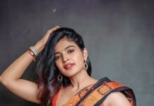 Sanchita Shetty Instagram - 🧡🖤 Photography captured by : @aaronprince_photography @tales_by_a 📸📸 Makeup-hairstyle : @makeup_by_jayanthi Wardrobe : @isanchitaa ❤️ #saree #sareelove #sareelover #black #orange #peace #joy #love #happy #september #hope #miracles #blessings #sanchita #sanchitashetty #spreadlovepositivity ❤️