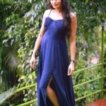 Sangeetha Bhat Instagram - “If you want the rainbow, you have to put up with the rain”— #sangeethabhat #sangeethabhatsudarshan #bluegown #natureschild #gratitude #grateful Porcupine Castle Resort, Coorg