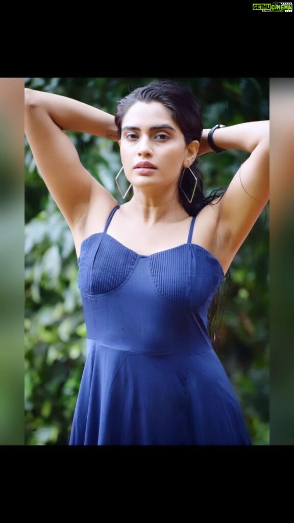 Sangeetha Bhat Instagram - 💙💙💙 #sangeethabhat #sangeethabhatsudarshan #bluegown #rainforest #manmohini #actresslife #actressforever Karnataka
