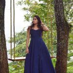 Sangeetha Bhat Instagram - "Adopt the pace of nature. Her secret is patience." #sangeethabhat #sangeethabhatsudarshan #bluegown #naturelover #natureschild #gratitude #grateful #swing Porcupine Castle Resort, Coorg