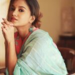 Sanjana Tiwari Instagram - Blue sarees hit different 💙 Shot by @bhoopalm_official Wearing @varsha_designstudio Makeup @roopa_ravi_mua Hair @makeup_with_maks Draping @aishus_hairandmakeup