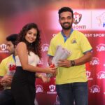 Sanjana Tiwari Instagram - What an honour to have met these amazing cricketers. #Csk ku whistle poduuuu 💛💛 @chennaiipl @cskfansofficial Styled by @_divyakarthika