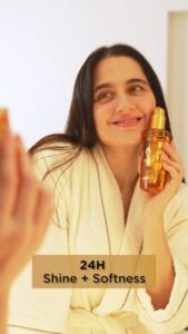 Sanjeeda Sheikh Instagram - #AD So I decided to try the all new renovated @lorealparis Extraordinary Oil Serum and I absolutely love how my hair feels! I love how it helps eliminate the frizz completely and also helps protect against UV, humidity, and pollution. Infused with the goodness of 6 different floral oils, this serum makes my hair 30% stronger and provides 24H shine and softness! #exoilserumtoshine @lorealparis @mynykaa #lorealparisindia #exoilserumtoshine #exoilserum