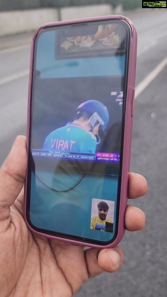 Sathish Instagram - Ipdi video call la match paakka vendiyadha poche… 🤨 Anyway extraordinary knock @virat.kohli and @klrahul ❤❤ #paris #parís #indvspak