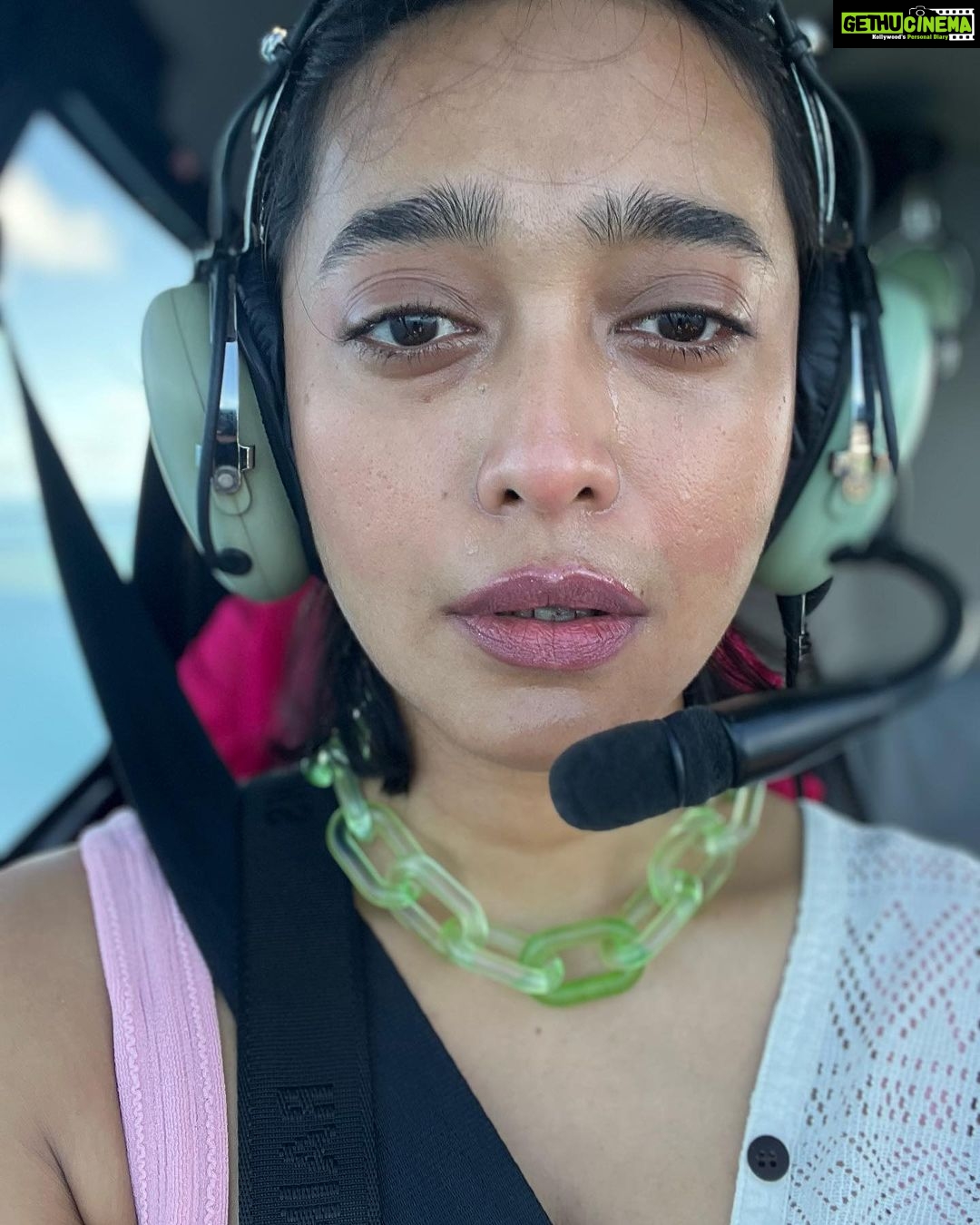 Sayani Gupta Instagram - The next day we went to the 🩵 Reef (Beauty that envelopes everything) 1. Manifesting an action film in a helicopter 2. Heart reef : very few things come close to nature being cute & grandeur at once! 3. The colours I’d only seen in a crayon box.. not even! This patch took my breath away. This video doesn’t come close to what it actually looked like. 4. I don’t cry easily. But nature gets me. My whole life flashed in front of me.. just being here in this moment. This comes closest to feeling close to the Divine. Had to take this photo as a reminder.. How far You’ve come! But I am probably still pouting 🫣 5. Spotted a Ray (how clear must the water be)! 6. 🐋 (must have seen a dozen whales with families migrating on this day) 7. Just being us! @smritikiran 8. Bruce was lovely! Said we can’t imagine how lucky we are with the weather! Apparently rarest clear days. We told him he has the best job in the world. He told us how he got here. What a story again #respect 9. Our baby heli 10. Can be at this seat for ♾️ @whitsundaysQLD @queensland @australia #seeaustralia #thisisqueensland #lovewhitsundays @intercontinentalhaymanisland #nofilterneeded