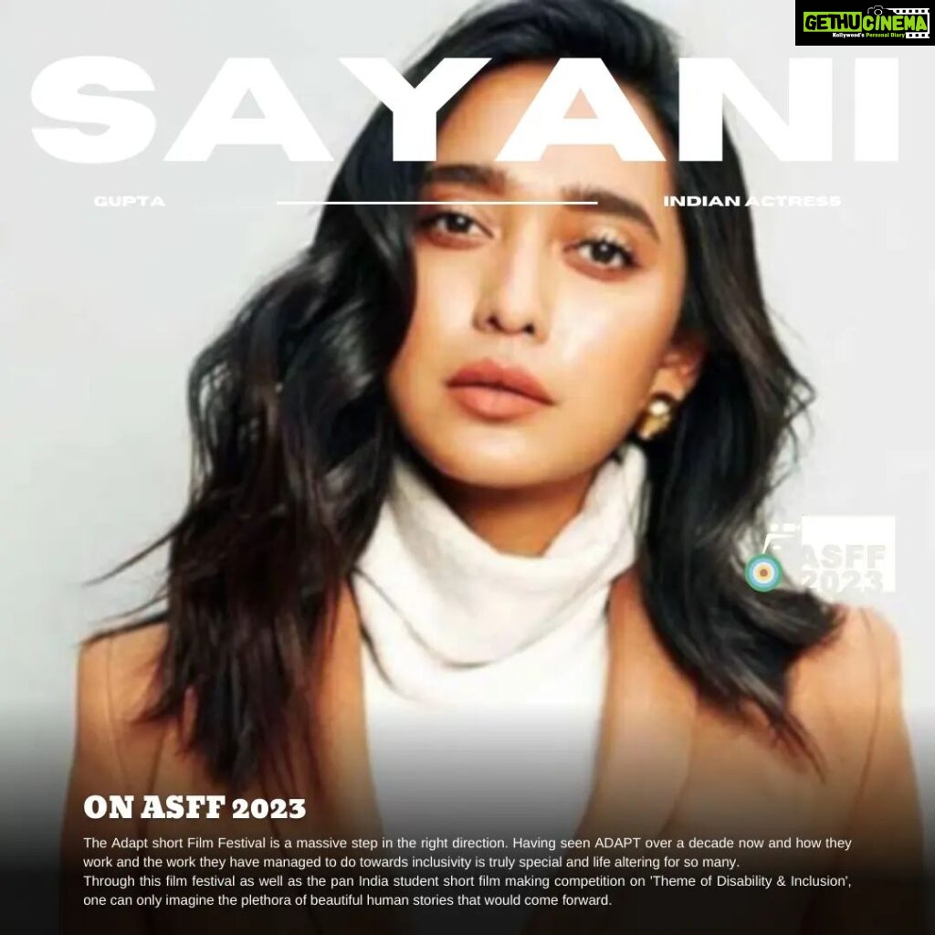 Sayani Gupta Instagram - "The Adapt short Film Festival is a massive step in the right direction. Having seen ADAPT over a decade now and how they work and the work they have managed to do towards inclusivity is truly special and life altering for so many. Through this film festival as well as the pan India student short film making competition on 'Theme of Disability & Inclusion', one can only imagine the plethora of beautiful human stories that would come forward. Personally, I can't wait to watch these films and would like to thank ADAPT and the entire team on this much needed endeavour. I am so so proud! To everyone else, please send your entries and your films.. Good Luck! This is the beginning of something truly special. Onwards and Upwards." : @sayanigupta, Indian Actress -- #ASFF2023 in collaboration with ADAPT Mumbai launches a film challenge for all film & design students of India to make more inclusive short films. PS. Have you started filming yet? Submit your short films. Link in bio 🔗 #ADAPT #AbledDisabledAllPeopleTogether #Disability #Inclusivity #WorldCelebralPalsyDay #ShortFilmFestival #ASFF2023 #asff Adapt (formerly spastic society)