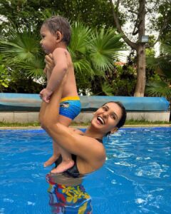 Shakti Mohan Instagram - Love of my life 👶🏻
My content source of joy 
Happy birthday my Aryamputtiii 
Chiku maasi is obsessed with you 🤩 
Love youuuuuuuuu my Aryaaaaa, my baby beluga, ghuttapudiii and many other names I call him by 😆🫶🏼