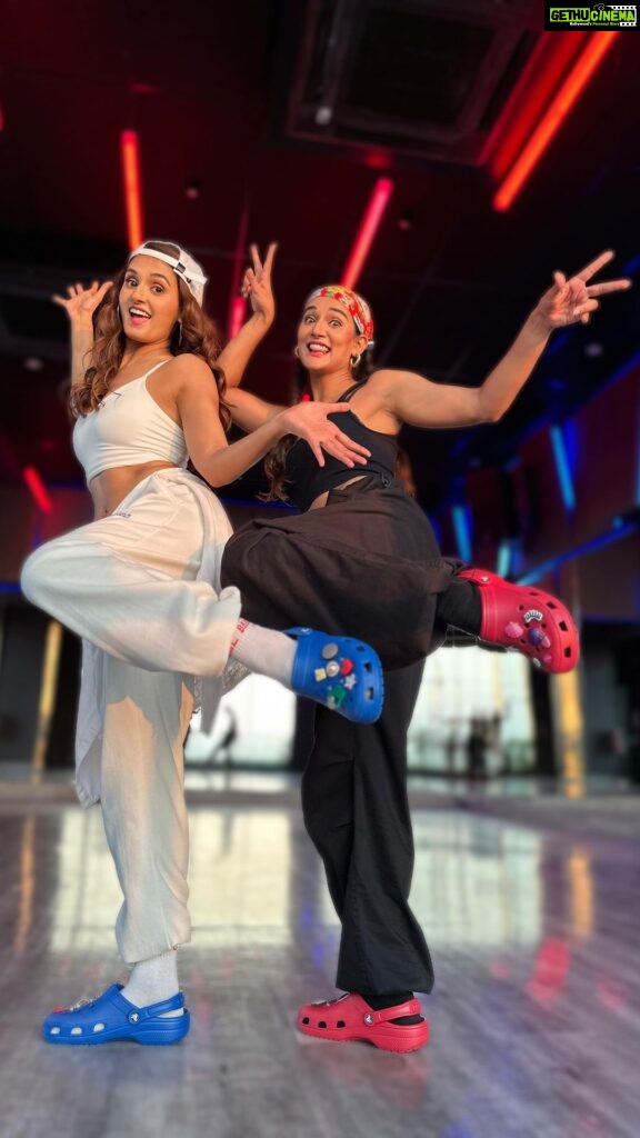 Shakti Mohan Instagram - sisters who wear Crocs together, Slay together 🪩 @crocsindia