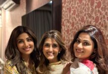 Shamita Shetty Instagram - Family ❤️🦋🤗 #rakshabandhan #diner #family #love