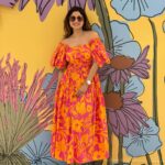 Shamita Shetty Instagram - Colors are the smiles of nature ❤️🦋🌼 👗 : @houseoffett @dipublicrelations . . . . #traveldiaries #dallas #happiness #love #gratitude