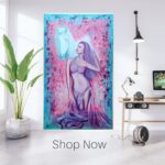 Shamlee Instagram - Size - 60” x 36” Medium- acrylic on canvas Year-2022 She a solitary woman, stands in knee-deep water, her delicate form exuding an air of serenity and introspection. The magnificent horse an embodiment of strength and power is both captivating and burdensome to her. Is this a dreamy scenario where she finds solace and bliss or is she determined to stay afloat in the face of challenges? A dreamy scenario or a determined spirit, In poetic embrace, their tale unfolds. A solitary figure, poised in deep reflection, And a majestic horse, a story yet untold.