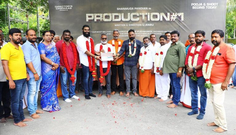 Shanmuga Pandian Instagram - My next project- An action movie produced by ‘Directors Cinemas’ with Director U. Anbu. The shoot begins with an auspicious pooja. 🎬💫