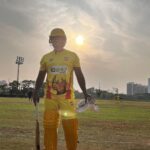 Shanthanu Bhagyaraj Instagram – 💛 A Gun is no more dangerous than a Cricket Bat in the hands of a MadMan
 – Prince Phillip 💛 
A good practice session with a knock of 100 not out of 26 balls and I can call it a day 💛
 
📸 @d.palselvakumar 

#cricket #cricketlovers #loveforcricket #yellow #yellowjersey #chennai #chennairhinos