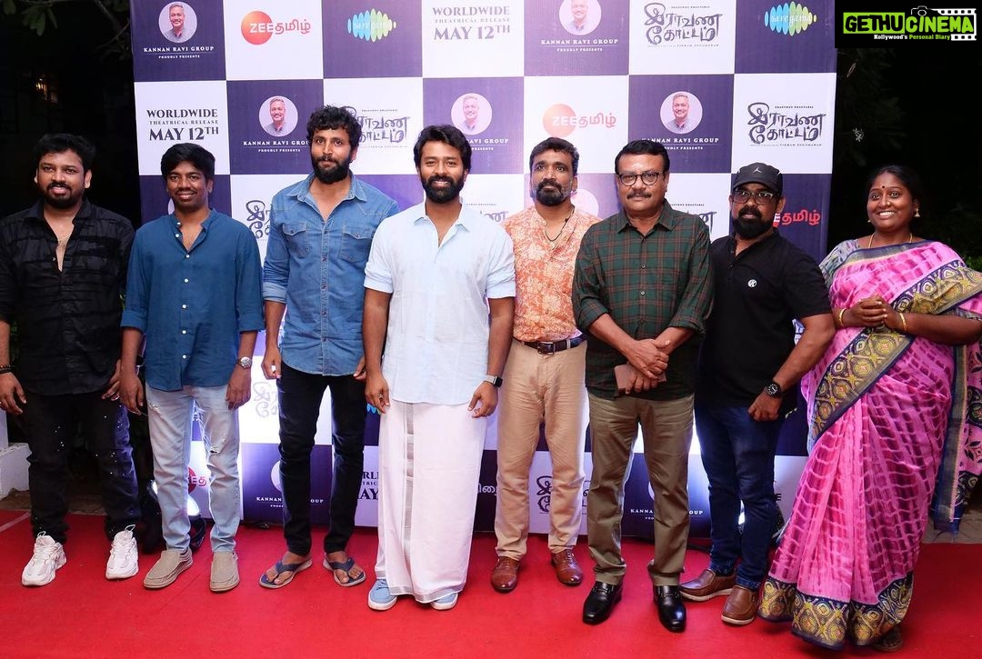 Shanthanu Bhagyaraj Instagram - #RaavanaKottam Press meet last evening 🤎 Worldwide Theatrical release May 12th 2023 ☺️ Do support 🙏🏻🤎 @ravi_krg1967 @vikramsugumaran96 @vetrivelmahendran_dop @actorsanjay_saravanan.official @prabhakaranjustin @editorkishore @donechannel1 @teamaimpro @deepak__ravi @preetharavi_24 Chennai, India