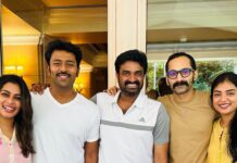 Shanthanu Bhagyaraj Instagram - a Twin Anniversary celebration❤️ @shanthnu & myself Sharing the same anniversary date along with this beautiful couple #FahadFazil & @nazriyafahadh 🤗 thank you #ALVijay sir for hosting us 💕