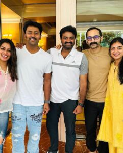 Shanthanu Bhagyaraj Instagram - a Twin Anniversary celebration❤️ @shanthnu & myself Sharing the same anniversary date along with this beautiful couple #FahadFazil & @nazriyafahadh 🤗 thank you #ALVijay sir for hosting us 💕