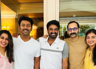 Shanthanu Bhagyaraj Instagram - a Twin Anniversary celebration❤️ @shanthnu & myself Sharing the same anniversary date along with this beautiful couple #FahadFazil & @nazriyafahadh 🤗 thank you #ALVijay sir for hosting us 💕