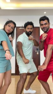 Shanthanu Bhagyaraj Instagram - Don’t be afraid to be yourself 😍 Dance Therapy🕺🏻💃 🧿 #Jumbalaka with these 2️⃣ power houses 💥🎉 Choreo #Shanthnu #pringle Shot & edited #shanthnu #dance #dancereels