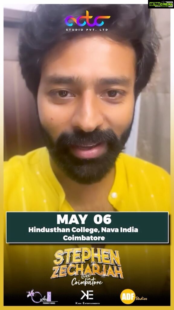 Shanthanu Bhagyaraj Instagram - Vanakkam Coimbatore Makkale 😍 Waiting to see you all along with #RaavanaKottam team on 6th of May at “Hindustan College of Arts & Science” Coimbatore for #StephenZechariah live concert 🤎🎉 See you all 😘😘 @orchid_productionns 👍🏻☺️ #RaavanaKottamfromMay12th @ravi_krg1967 @vikramsugumaran96 @actorsanjay_saravanan.official @deepak__ravi @narmadhaveni @donechannel1 @teamaimpro