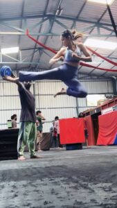 Shanvi Srivastava Instagram - Just a glimpse….Learning something i never thought i would…. not now for sure… training till every cell of the body is sore… oh it gives another high !! Knowing that our body can do so much if the mind is strong! It’s all in the head they say… may be , may be not! I guess it’s just two things….. NOT GIVING UP and It’s never too late! 
CHEERS to this new journey!!! 
.
.
.
#shanvisri #shanvisrivastava #flyingkick #martialarts #kicks #love #health #fitness #nevertoolate #wednesdaywisdom #nevergiveup