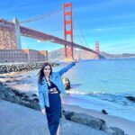 Shazahn Padamsee Instagram – Sunny days in San Fran 🌈✨ also swipe for a little Insta vs reality action Golden Gate Bridge