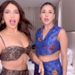 Shehnaaz Kaur Gill Instagram - Haaaaaanjiiiii? Mazaa Aaya ;) Jisne nahi dekha please jaake gaana dekh lo #ThankYouForComing6thOct #BhumiPednekar #shehnaazgill