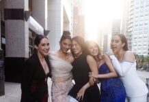 Shehnaaz Kaur Gill Instagram - TOUCHDOWN @tiff_net ! The Thank You For Coming Squad has arrived! #thankyouforcomingattiff #tyfcattiff TIFF Production: @Mediaworkss TIFF BTS: Photography & Video: @amritaroraphotography Styled by - @manishamelwani @devanshi.15 @abhilashatd Styling Team - @sim.ran_awayy @junni.khyriem @iambidipto_ @gypsy.girl.world @bhavnaaaaa.r @kasliwalriddhi @swityshinde @juhi.melwani @shubhangi.upadhyay2 *Bhumi* Outfit - @toni_maticevski Hair : @connorlangehair *Dolly* Outfit - @abhisheksharmastudio Jewellery - @vishvafinejewelry Heels - @monrowshoes Hair & Makeup: @shirleywuofficial *Kusha* Outfit - @safiyaa_official Jewellery - @vishvafinejewelry Hair & Makeup: @shirleywuofficial *Shibani* Outfit - @roologyofficial Jewellery - @vishvafinejewelry Heels- @aands_official @ascend.rohank Hair & Makeup: @shirleywuofficial *Shehnaaz* Outfit - @nicolasjebranworld @mohiebdahabieh Jewellery - @vishvafinejewelry Heels- @londonrag_in Hair & Makeup: @shirleywuofficial