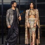Shibani Dandekar Instagram - What an incredible evening celebrating Indian craftsmanship! Thank you to the Ambanis and @nmacc.india ❤️ The ‘India in Fashion’ exhibit was spectacular! What a night ⭐️ To the incredible team that put these looks together! I have no words ❤️ Thank you for coming through for me Style team extraordinaire @divyakdsouza with @punya.bh @fusionandfashion07 ⭐️ Fabulous HMU @inherchair assisted by @azima_toppo ⭐️ Outfit @anamikakhanna.in ⭐️ Jewellery @golecha_jewels Shoes @jimmychoo @id8mediasolutions On Farhan: Makeup - @swapnil_pathare Custom look by @urvashikaur Custom sandals by @aprajitatoor Photography @asusualunusual