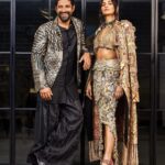 Shibani Dandekar Instagram - What an incredible evening celebrating Indian craftsmanship! Thank you to the Ambanis and @nmacc.india ❤️ The ‘India in Fashion’ exhibit was spectacular! What a night ⭐️ To the incredible team that put these looks together! I have no words ❤️ Thank you for coming through for me Style team extraordinaire @divyakdsouza with @punya.bh @fusionandfashion07 ⭐️ Fabulous HMU @inherchair assisted by @azima_toppo ⭐️ Outfit @anamikakhanna.in ⭐️ Jewellery @golecha_jewels Shoes @jimmychoo @id8mediasolutions On Farhan: Makeup - @swapnil_pathare Custom look by @urvashikaur Custom sandals by @aprajitatoor Photography @asusualunusual
