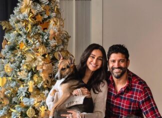 Shibani Dandekar Instagram - Merry Xmas from mine to yours @faroutakhtar #JimmyAkhtar #TysonAkhtar 🌲❤️⭐️
