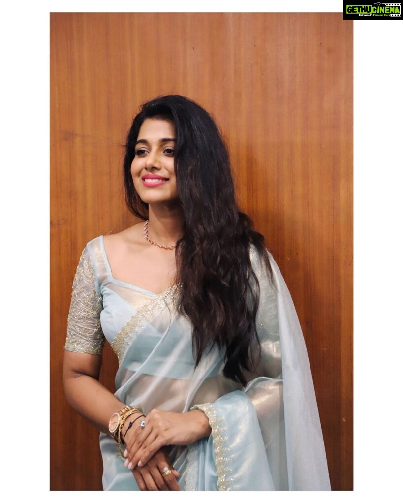 Shilpa Manjunath Instagram - 🩵🩵 #loveforsaree #promotions #actorslife