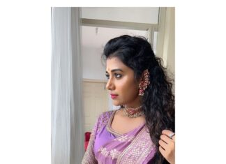 Shilpa Manjunath Instagram - Marking the auspicious occasion of Ganesh Chaturthi🙏🏻 with grace & charm. Embracing the rich hues of elegance today, I'm draped in a stunning purple saree by @classy_renthouse @classy.designerhouse adorned with intricate hand embroidery on the blouse. Adding a touch of timeless allure, my choice of jewelry is none other than the exquisite Jadau Kundan pieces by @thespatika reflecting the grandeur of tradition and style. 💜✨ #EleganceInPurple #HandcraftedBeauty #JadauKundanGlam"