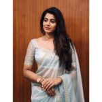 Shilpa Manjunath Instagram - 🩵🩵 #loveforsaree #promotions #actorslife