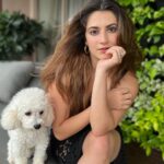 Shivaleeka Oberoi Instagram - How all shoots end when you have a clingy pup. 🖤🐶🫠