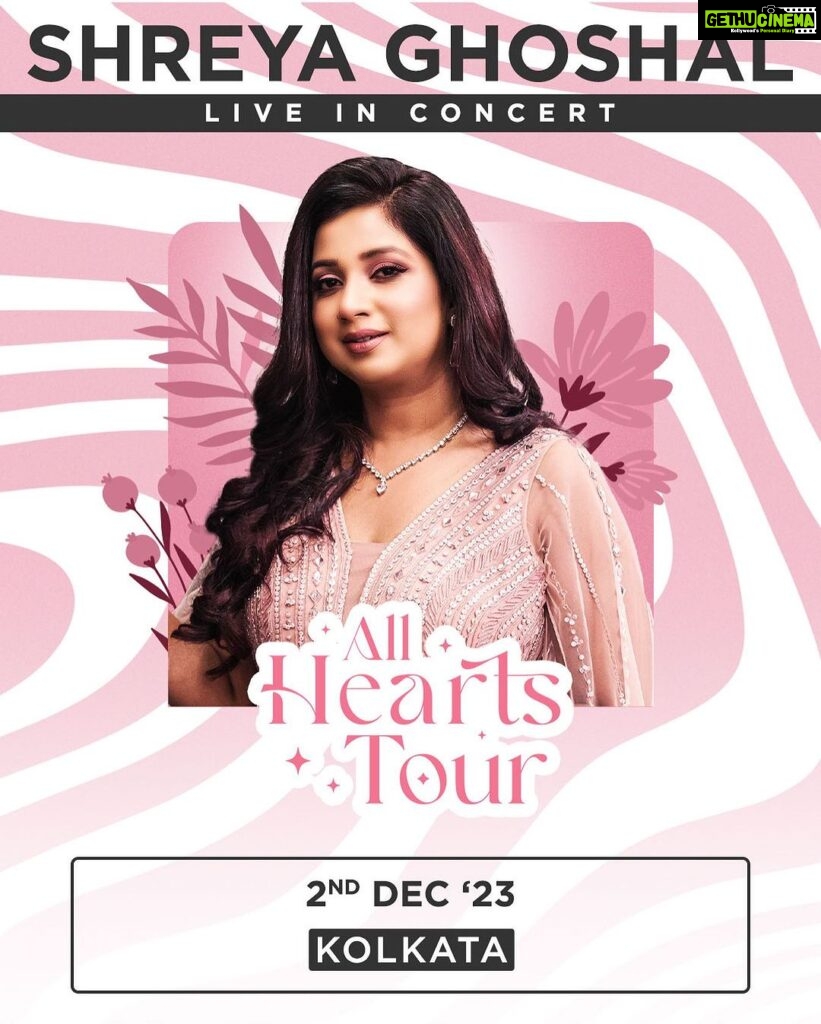 Shreya Ghoshal Instagram - All Hearts Tour 🩷🩷🩷 Kolkata! Are you ready!