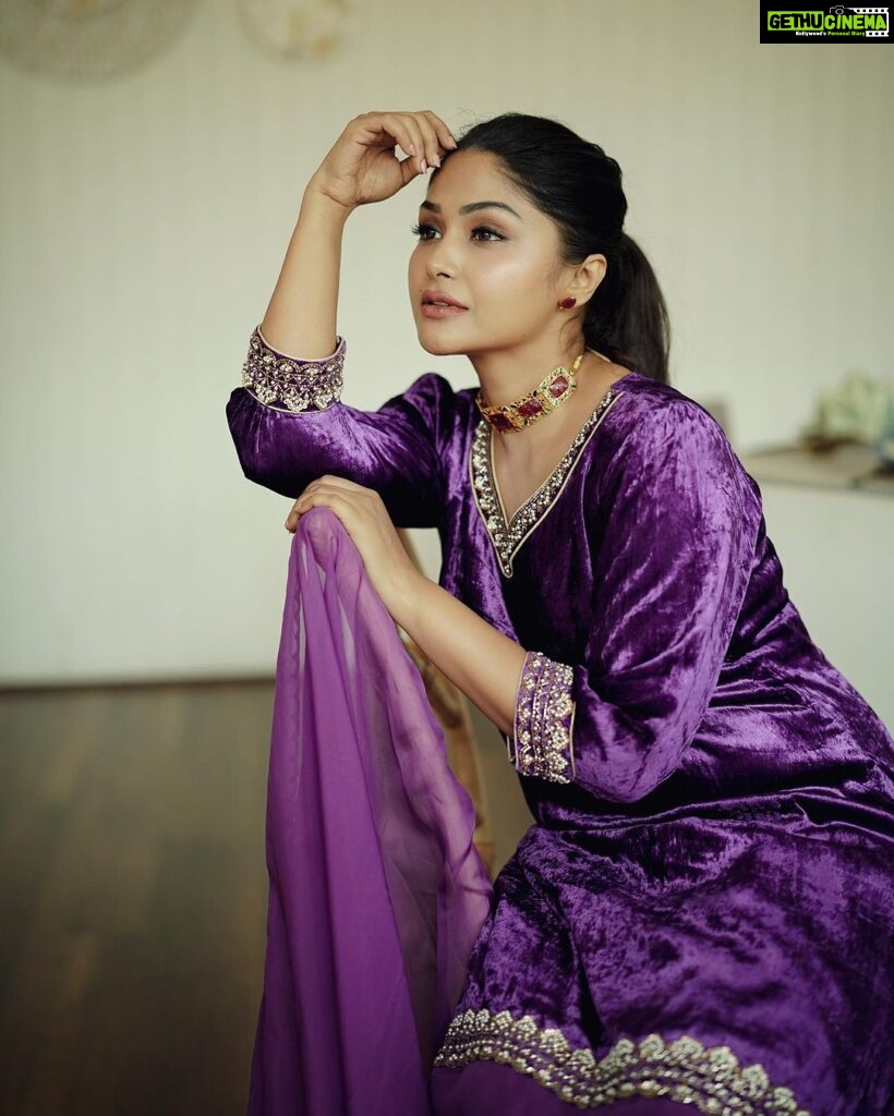 Shritha Sivadas Instagram - 💜💜💜 📸 @kunjippaaru MUAH: @jo_makeup_artist Styling: @stylestoriesbypriyanka Outfit : @calico__boutique Jewellery: @meralda.jewels