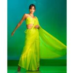 Shriya Pilgaonkar Instagram - Major Neon Energy Styled by @shreejarajgopal Shot by @tejasnerurkarr HMU @natasha_mathias_ Assisted by @makeupbykinnari Wearing @stylemati • @misho_designs • @louboutinworld @myalmari_ Draper @ashuaghor #Neon #Saree #stylefile
