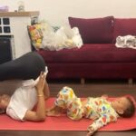Shriya Saran Instagram - Happy yoga day Thank you @vinod.bijalwan Yoga is very important part of my life . Grateful that I learned it from my mom , now from @vinod.bijalwan Thank you @sarvayogastudios for always inspiring . @amritmahotsav