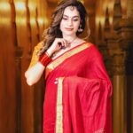 Shrutika Instagram - Celebrating varalakshmi nombu and bringing in worship to the goddess; draping our softest linen zari in our most sacred colour red which very well sets in the mood to this beautiful mangalagaramana festival Saree n blouse @thariibyshrutika Photography @artz_by_sathish #festival #goodvibes #red #varalakshmi #nombu #lakshmi #pooja #goddess #celebration #festivewear #redsaree #mangalarga #color #brocade #blousedesigns #indianwear #saree #instagram #post #picoftheday #trending #newpost #instagood
