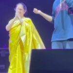 Sid Sriram Instagram - This was my fav moment from last night’s show. I grew up 30 min away from the Oakland Arena. Driven by there thousands of times, been to hella A’s games at the Coliseum. Last night was special, the energy in that space was magical. Bringing my mom and guru on stage, shining a light on what she’s done for me (what she does for hundreds of students) felt so deeply special. She’s instilled in me such a deep love and fire for music. My family is everything to me. We’ve collectively dreamt up so many dreams together, it’s still just the beginning. I’m grateful in ways I’ll never be able to put into words for the loving, fierce and honest tribe I have by my side and around me. It almost felt like all of us in the venue last night were gathered in a living room together. Shout out my brothers @sanjeevtmusic @ramkuu @hashbass @theorganboy @nikhilvpai @vjkaycee @soheldantes @vinod_ld and everyone involved in putting this together Clip captured by @meerameera_onthewall All love, no hate