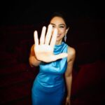 Sobhita Dhulipala Instagram - Press conference for #TheNightManager in Mumbai ki बारिश wearing Kaveri-blue 💙🩵🤍 Out in 2 daaaaaays!
