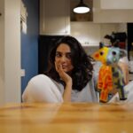 Sobhita Dhulipala Instagram - Please say hi to this cutie. Got him from the set of MIH S1 in 2017! I had even named him Rubaab. Lol Originally a white (and black dotted) paper mache goat/lamb, the fellow’s been given a nice makeover from painter @vikikistudio. Thanks for the colour and thanks for the teeth! She said she was inspired by my Gemini-ness and so, gave him a 2-in-1 personality 😛