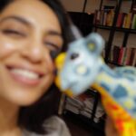 Sobhita Dhulipala Instagram – Please say hi to this cutie. 
Got him from the set of MIH S1 in 2017! 
I had even named him Rubaab. Lol 
Originally a white (and black dotted) paper mache goat/lamb, the fellow’s been given a nice makeover from painter @vikikistudio. Thanks for the colour and thanks for the teeth! 
She said she was inspired by my Gemini-ness and so, gave him a 2-in-1 personality 😛
