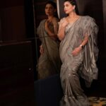 Sonalee Kulkarni Instagram - 🩶 Styled by @sshorewala Outfit by @designerkaran88 Photographer @suraj_sb__ #sonaleekulkarni #sareelove #steelgrey #grey #gray #sari