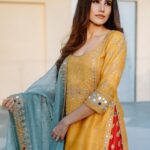 Sonnalli Seygall Instagram - Colour me happy 🧡 Photograph: @the_wedding_files Outfit: @abhinavmishra_ Earrings and maatha patti: @koharbykanika Juttis: @juttichoo Makeup: @saniya.advani Hair: @pinky_viswakarma Styled by: @trishadjani