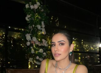 Sonnalli Seygall Instagram - From pictures to the red carpet to my late night green tea 💫 #AboutLastNight at the @globalspaindia Outfit & Jewellery @theballroomcouture