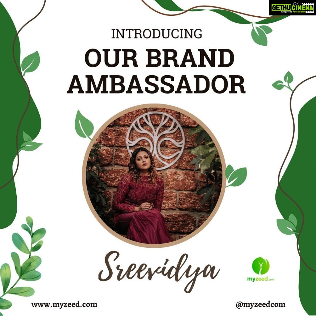 Sreevidya Nair Instagram - We're excited to introduce one of MyZeed first Brand Ambassador - Sreevidya Mullachery! @sreevidya__mullachery #sreevidya #starmagic #myzeed #myzeedcom #startup #startupindia Myzeed.com